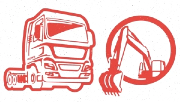 طرح وکتور کامیون HOWO و بیل مکانیکی