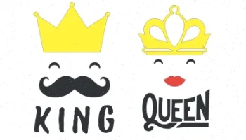 طرح لیزر وکتور کینگ و کوئین عاشقانه