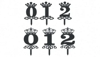 طرح‌های لیزر تاج‌دار | Cake Topper برش CNC