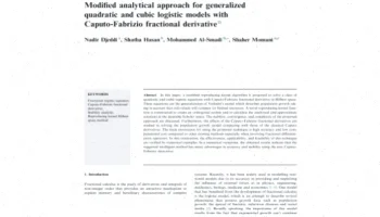 ترجمه مقاله: روش تحلیلی اصلاح‌شده و مشتق fraçãoن