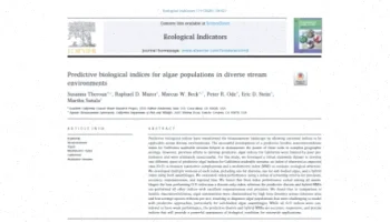 شاخص‌های بیولوژیکی پیش‌بینی جلبک‌ها در رودخانه‌ها