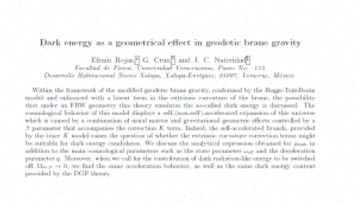 انرژی تاریک: هندسه ژئودزی و غشا گرانشی
