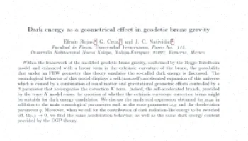 انرژی تاریک: هندسه ژئودزی و غشا گرانشی