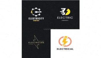 پک لوگوهای الکتریکی مدرن: JPG, PNG, SVG